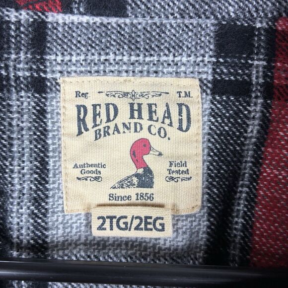 RedHead Flannel Shirt Mens 2XL TG Red Plaid Button Down Long Sleeve Outdoors - Picture 7 of 9